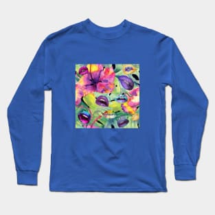 Tropical Lips Collage Long Sleeve T-Shirt